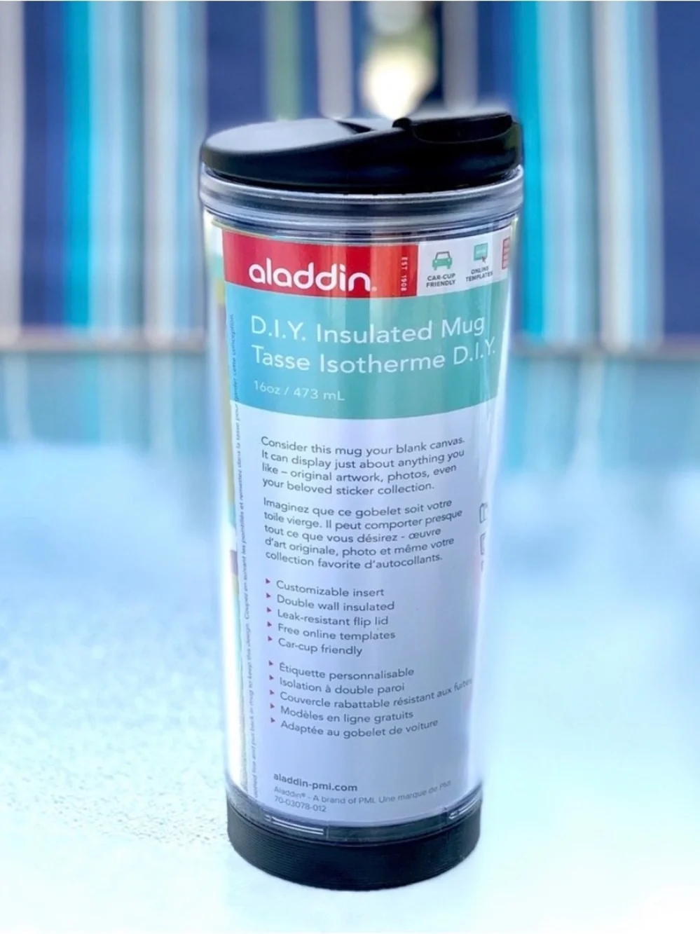 Aladdin DIY Customizable Insulated 16 Oz. Mug with Flip-Top Lid